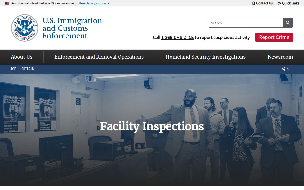 Historic ICE inspection records for Catahoula Correctional Center custody research