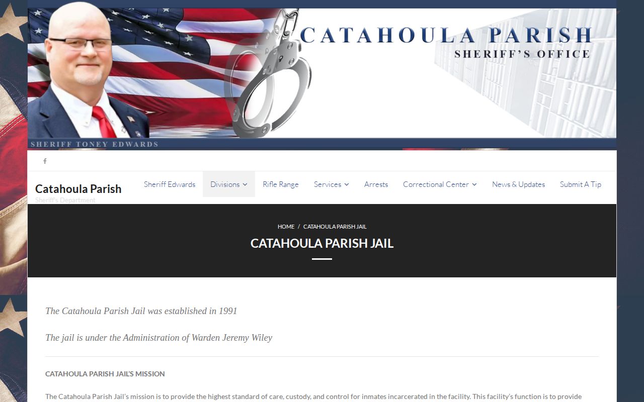 Catahoula Parish Jail official release records and facility page